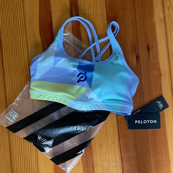 Peloton WITH Pyramid Strappy Bra NWT Small Blue - Picture 3 of 4